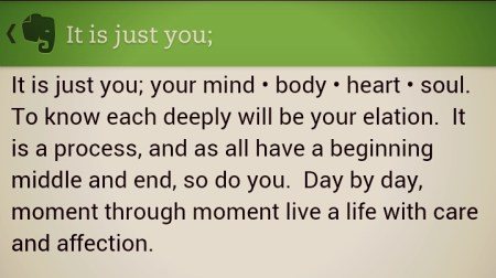 Image of a note titled “It is just you;”. Full text is available below.